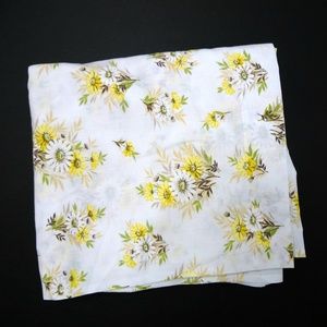 VTG 70s Pequot Daisy flowers print twin flat sheet